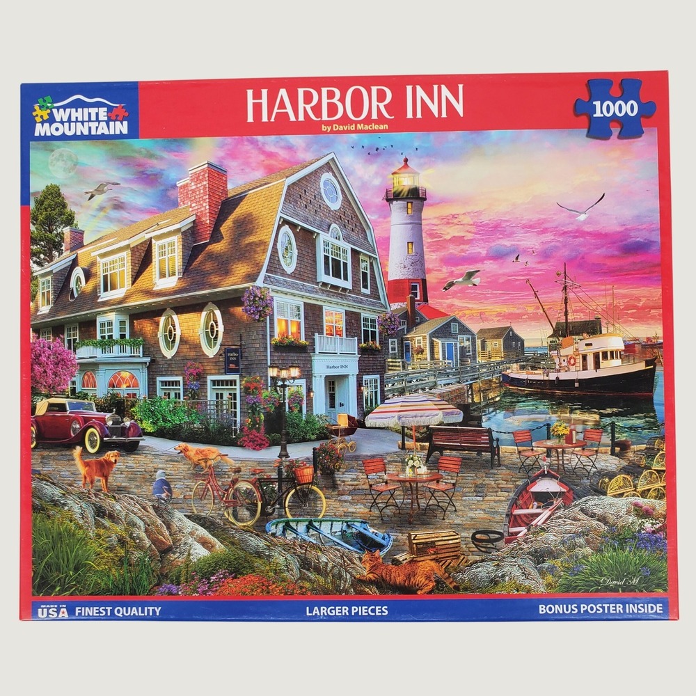 White Mountain Harbor Inn 1000 Piece Jigsaw Puzzle David Maclean 1794 Coastal